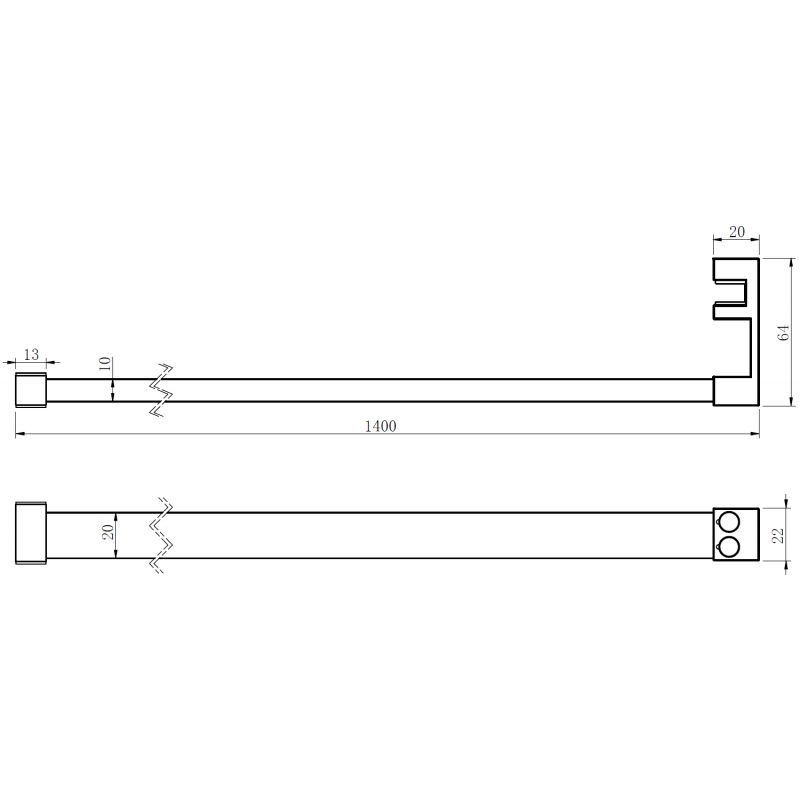 Mexen tyč na ručníky k sprchové stěně, bílá - 800-06-20