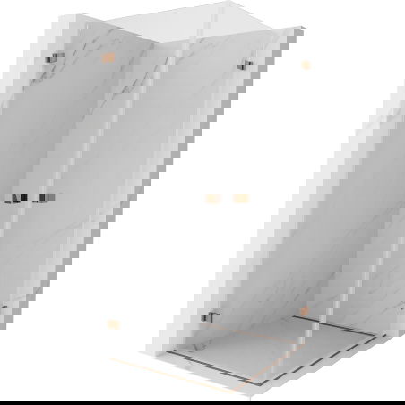 Mexen Lunar-B Duo sprchový kout s otočnými dveřmi 100 x 100 cm, průhledný, růžové zlato - 832-100L-100P-60-00