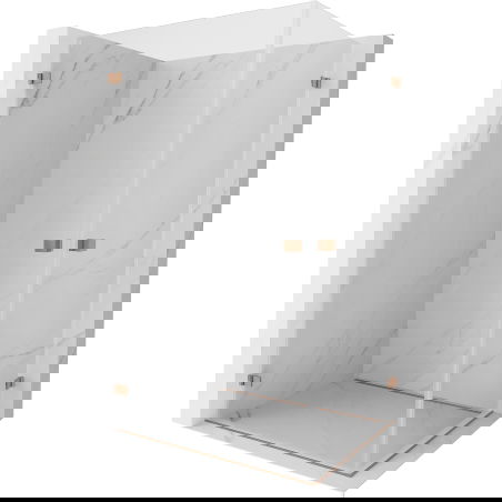 Mexen Lunar-B Duo sprchový kout 80 x 75 cm, průhledný, kartáčovaná měď - 832-080L-075P-65-00