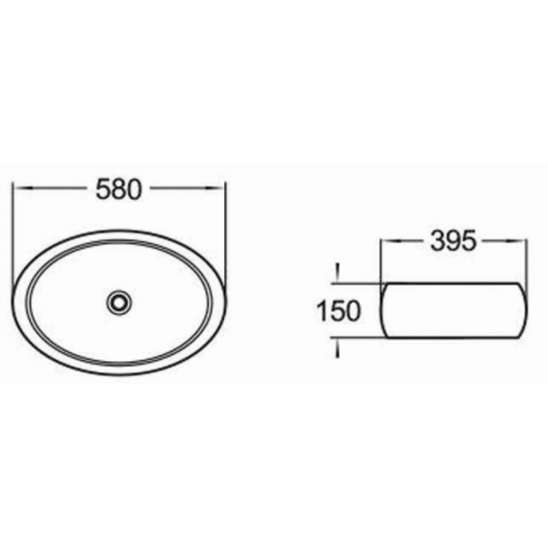 Mexen Abril umyvadlo na desku 58 x 39 cm, černé - 22015866