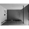 Mexen Kioto+ sprchová zástěna s policí Walk-in 130 x 200 cm, černý vzor, černá - 800-130-121-70-78