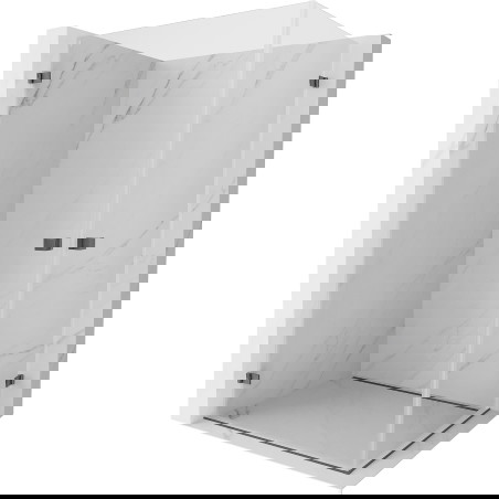 Mexen Lunar-B Duo sprchový kout otevírací 95 x 70 cm, transparentní, kartáčovaná šedá zbraň - 832-095L-070P-66-00