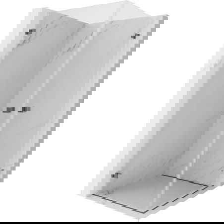 Mexen Lunar-B Duo sprchový kout 100 x 100 cm, průhledný, kartáčovaná šedá - 832-100L-100P-66-00