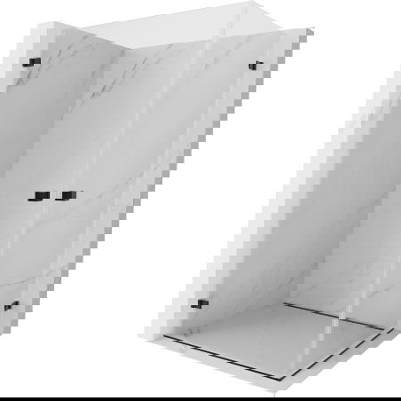 Mexen Lunar-B Duo sprchová kabina výklopná 80 x 70 cm, transparentní, černá - 832-080L-070P-70-00