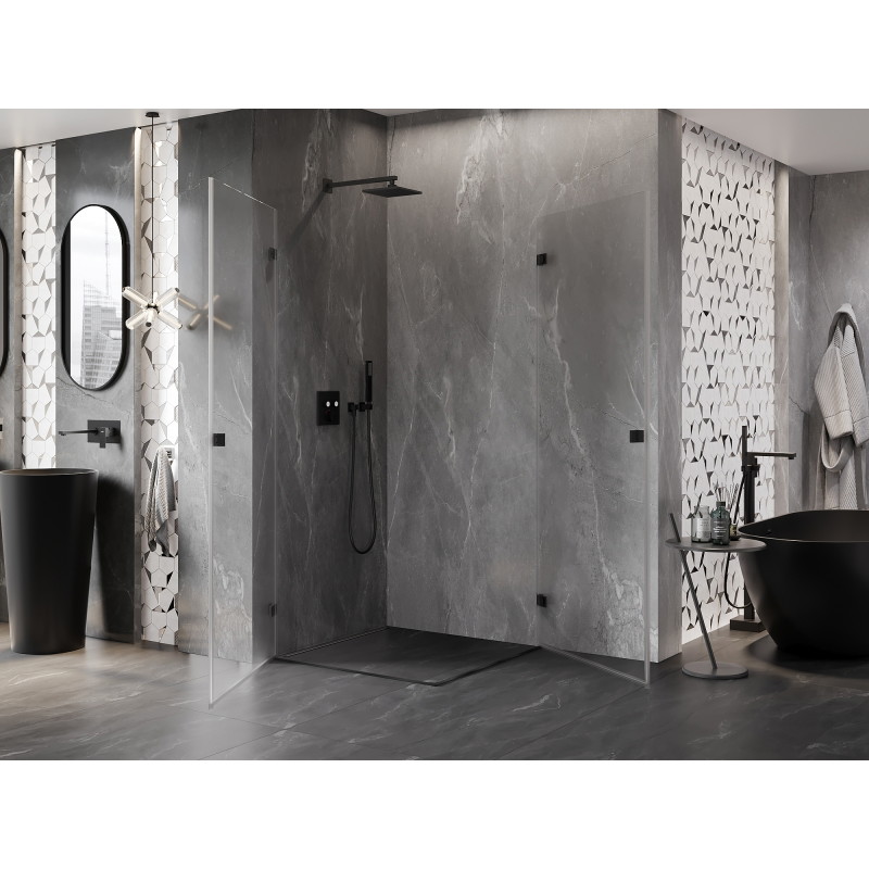 Mexen Lunar-B Duo sprchový kout 95 x 95 cm, čirý, černý - 832-095L-095P-70-00