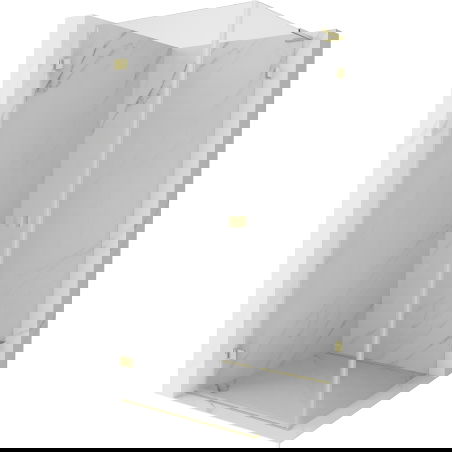 Mexen Lunar-B L sprchový kout se sklopnými dveřmi levý 80 x 80 cm, transparentní, zlatý kartáčovaný - 832L-080-080-55-00-L