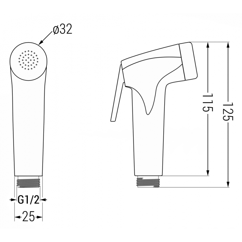 Mexen R-76 bidetová sprška, grafit - 79576-66