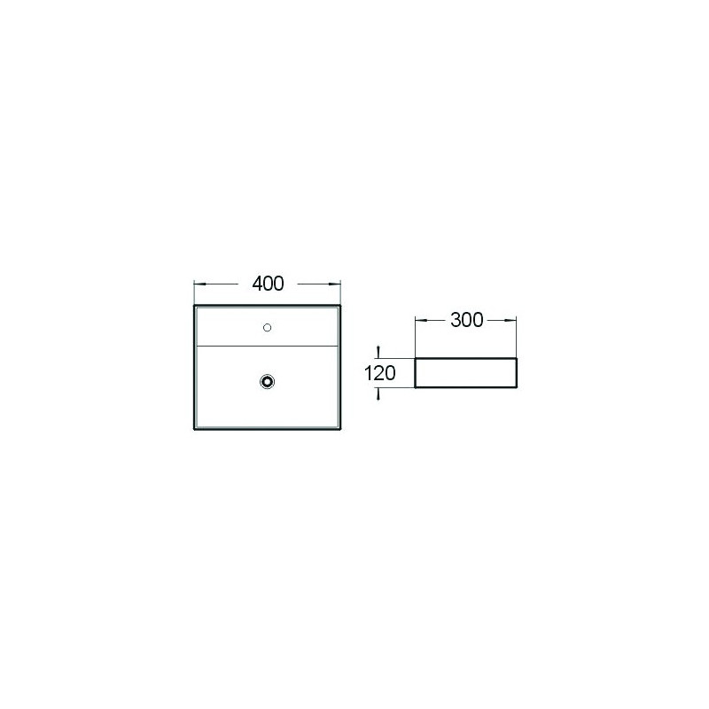Mexen Mini umyvadlo na desku 40 x 30 cm, bílá - 21094000