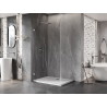 Mexen Lunar-B Duo sprchový kout s otočnými dveřmi 85 x 75 cm, průhledný, kartáčovaný nikl - 832-085L-075P-97-00