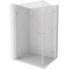 Mexen Lunar-B Duo sprchový kout s otočnými dveřmi 85 x 75 cm, průhledný, kartáčovaný nikl - 832-085L-075P-97-00