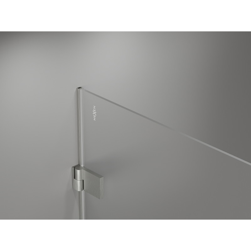 Mexen Lunar-B Duo sprchový kout s otočnými dveřmi 85 x 75 cm, průhledný, kartáčovaný nikl - 832-085L-075P-97-00