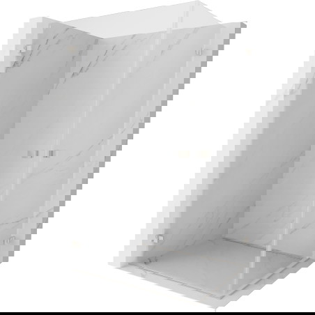 Mexen Lunar-B Duo sprchový kout s otočnými dveřmi 85 x 80 cm, transparentní, kartáčovaný nikl - 832-085L-080P-97-00