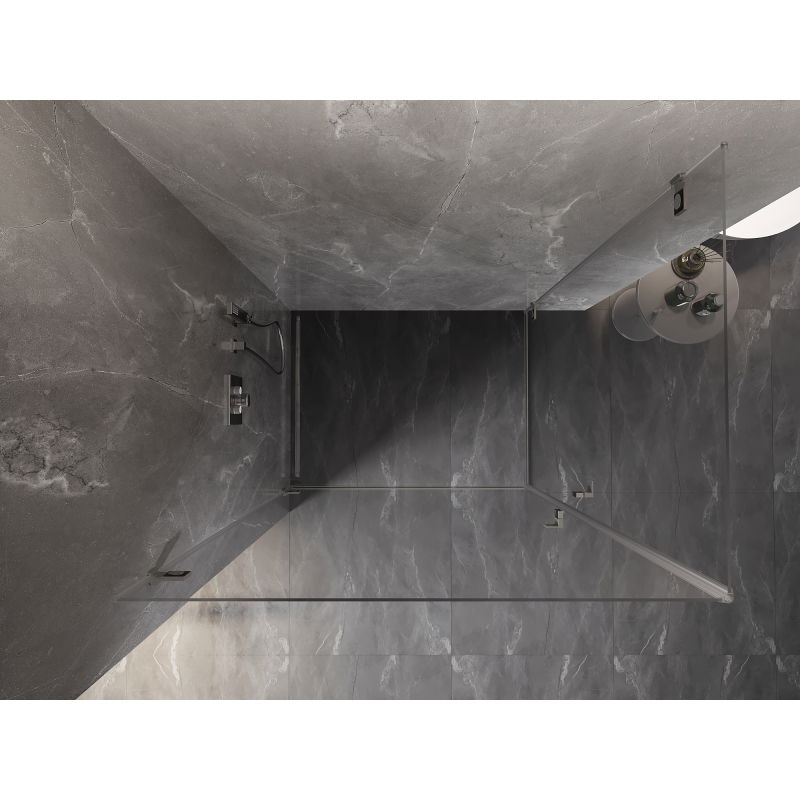 Mexen Lunar-B Duo sprchový kout otevíratelný 95 x 90 cm, průhledný, kartáčovaný nikl - 832-095L-090P-97-00