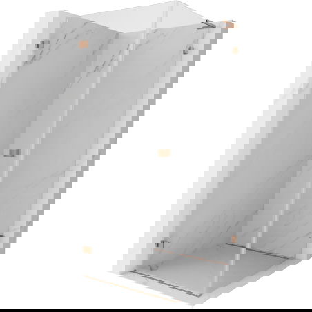 Mexen Lunar-B L sprchový kout levý otevírací 70 x 70 cm, transparentní, kartáčovaná měď - 832L-070-070-65-00-L