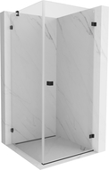 Mexen Lunar-B sprchový kout, otevírací pravý 80 x 80 cm, průhledný, černý - 832-080-080-70-00-P