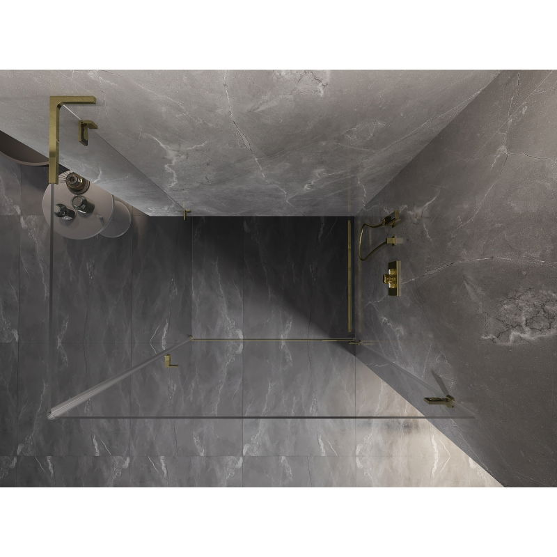 Mexen Lunar-B L sprchová kabina otevírací pravá 95 x 80 cm, transparentní, zlatá - 832L-095-080-50-00-P