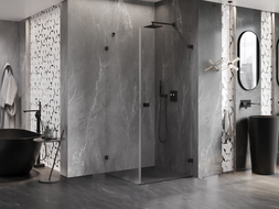 Mexen Lunar-B sprchový kout s pravými dveřmi 100 x 100 cm, transparentní, černý - 832-100-100-70-00-P