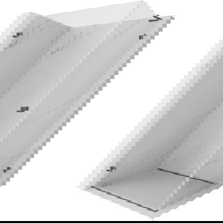 Mexen Lunar-B L sprchová kabina otočná levá 90 x 80 cm, průhledná, kartáčovaná gun gray - 832L-090-080-66-00-L