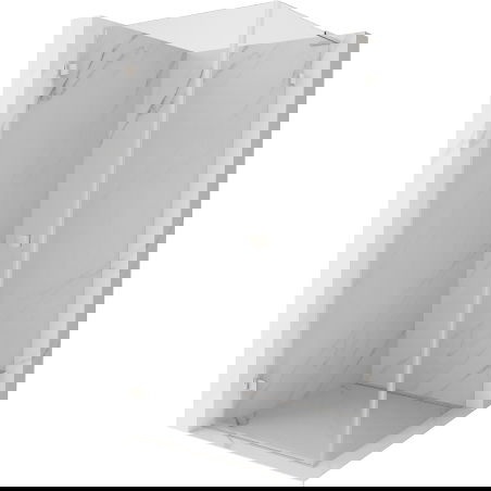 Mexen Lunar-B L sprchový kout s otočnými dveřmi levý 90 x 90 cm, transparentní, kartáčovaný nikl- 832L-090-090-97-00-L