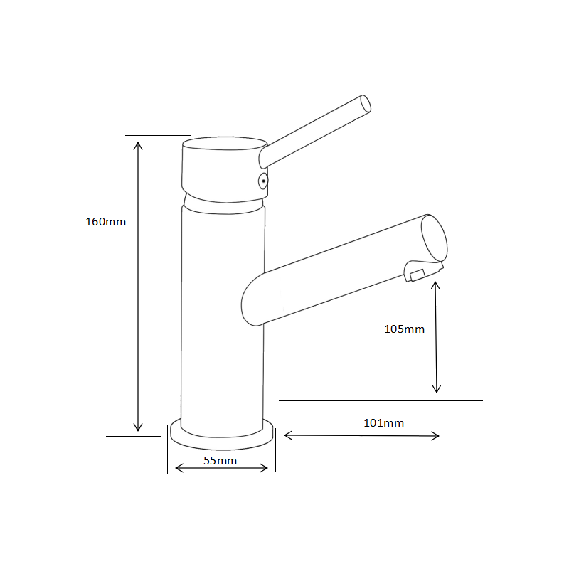 Mexen Eri umyvadlová baterie, černá - 74200-70