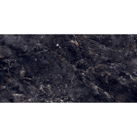 Mexen Rokocha Černý glazovaný rektifikovaný gres G1, dlaždice podlahovo-stěnná 120 x 60 cm, vysoký lesk