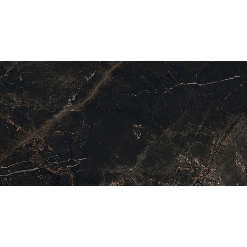 Mexen Marquino Černý glazovaný rekt. dlažba G1, podlahová a stěnová dlaždice 120 x 60 cm, vysoký lesk