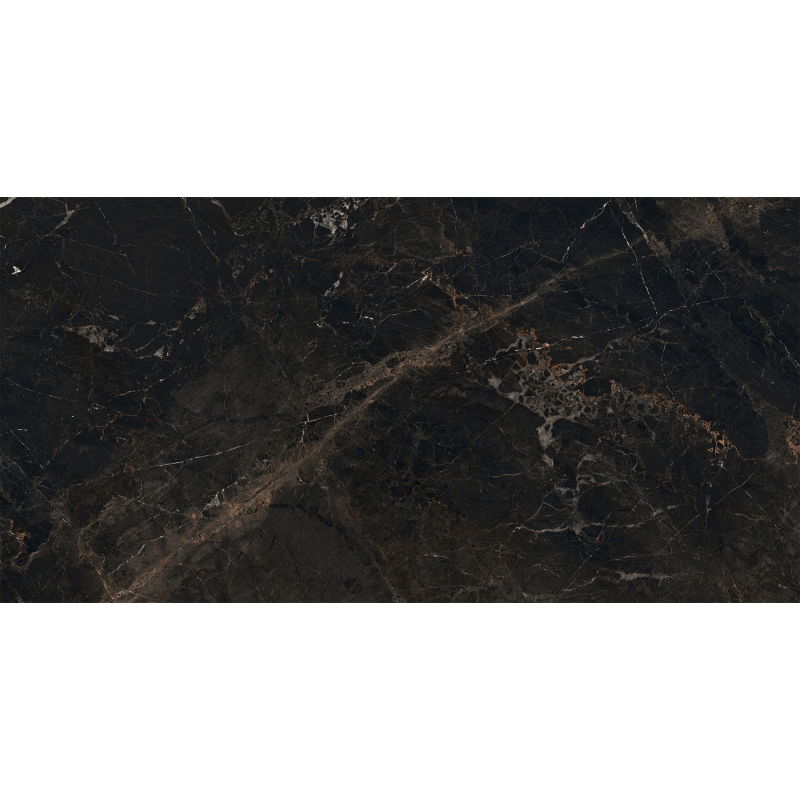 Mexen Marquino Černá keramika glazovaná rekt. G1, dlaždice podlahová a nástěnná 120 x 60 cm, vysoký lesk - TL214-120-060-00