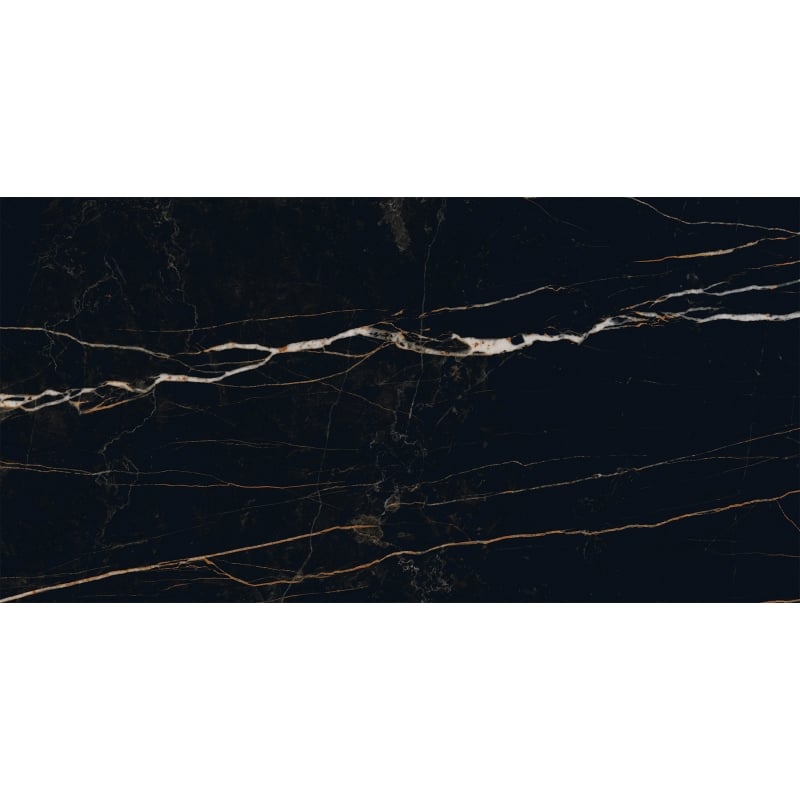 Mexen Flamingo Black leštěný gres rekt. G1, dlaždice podlahová a stěnová 120 x 60 cm, vysoký lesk - TL215-120-060-00