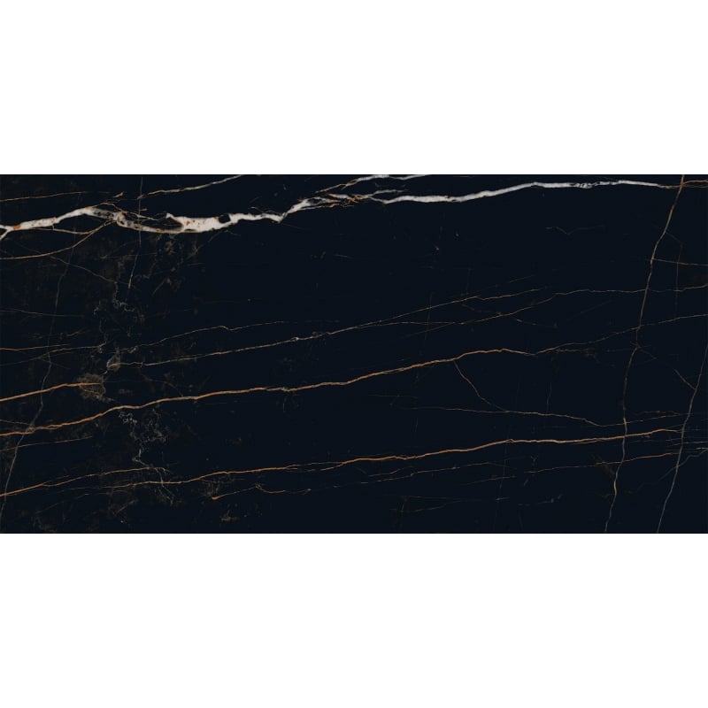 Mexen Flamingo Black leštěný gres rekt. G1, dlaždice podlahová a stěnová 120 x 60 cm, vysoký lesk - TL215-120-060-00