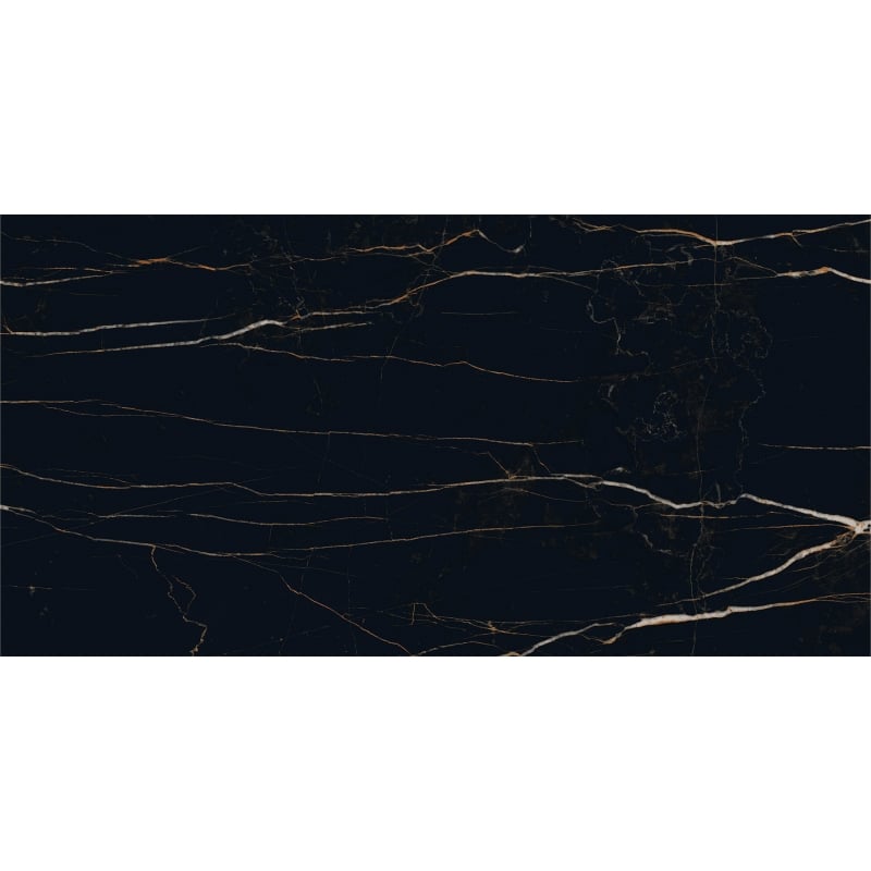 Mexen Flamingo Black leštěný gres rekt. G1, dlaždice podlahová a stěnová 120 x 60 cm, vysoký lesk - TL215-120-060-00