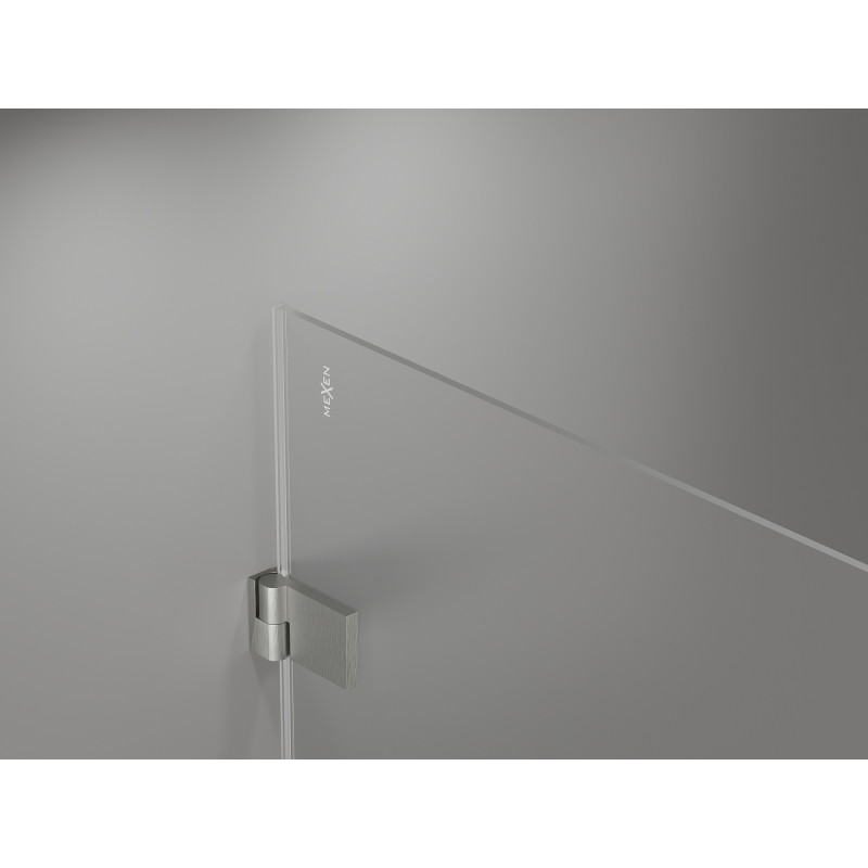 Mexen Lunar-B L sprchový kout výklopný pravý 90 x 80 cm, transparentní, kartáčovaný nikl - 832L-090-080-97-00-P