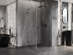 Mexen Lunar-B L sprchová kabina výklopná pravá 80 x 80 cm, transparentní, gun metal - 832L-080-080-95-00-P