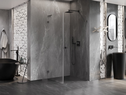 Mexen Lunar-B L sprchový kout s pravými otvíracími dveřmi 90 x 90 cm, transparentní, gun metal - 832L-090-090-95-00-P