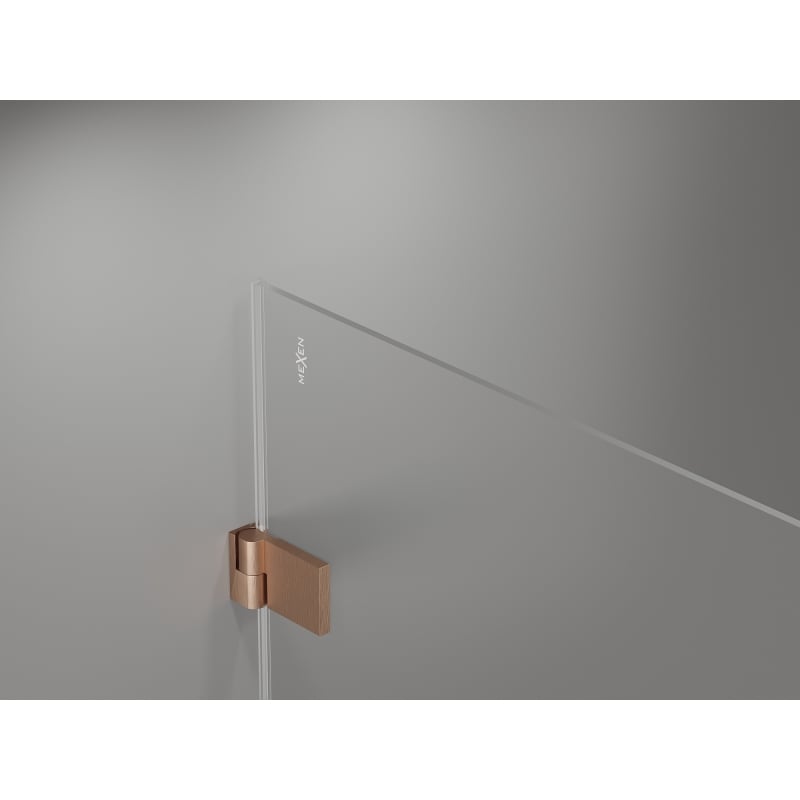 Mexen Lunar-B L pravá sprchová kabina s panty 95 x 80 cm, transparentní, kartáčovaná měď - 832L-095-080-65-00-P