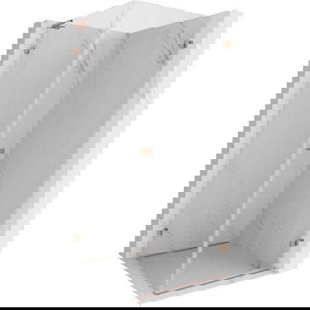 Mexen Lunar-B L sprchový kout pravý 90 x 90 cm, transparentní, kartáčovaná měď - 832L-090-090-65-00-P