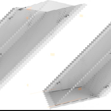 Mexen Lunar-B L sprchový kout s výklopnými dveřmi pravý 100 x 100 cm, transparentní, kartáčovaná měď