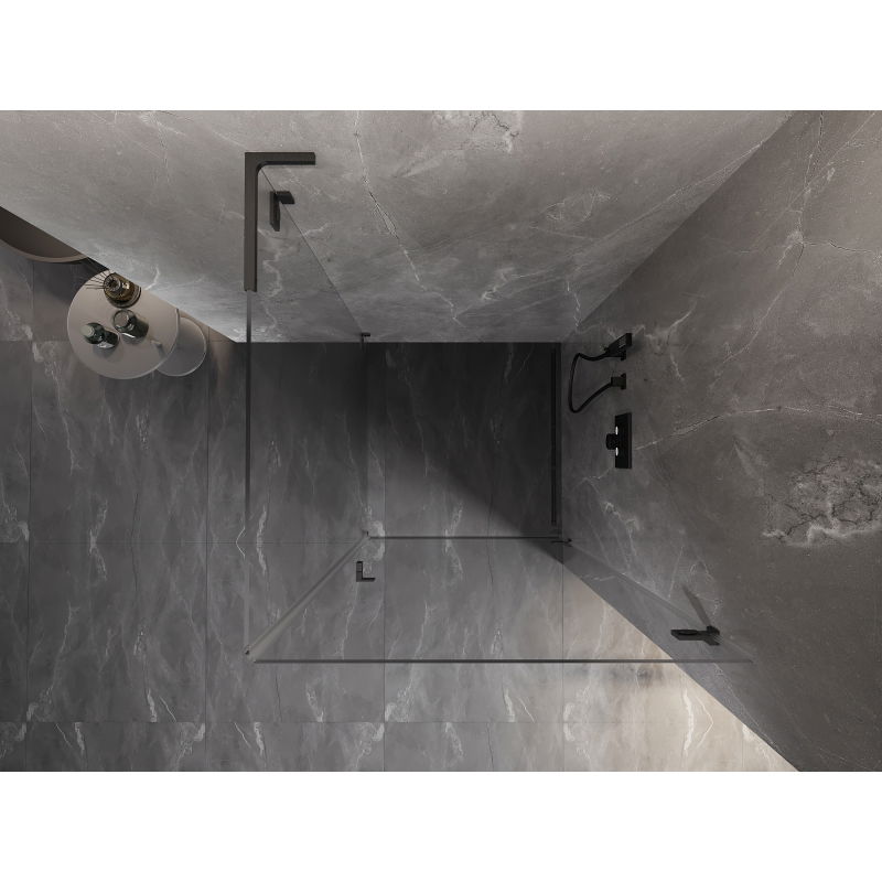 Mexen Lunar-B L sprchová kabina otočná pravá 80 x 80 cm, transparentní, kartáčovaný gun gray - 832L-080-080-66-00-P