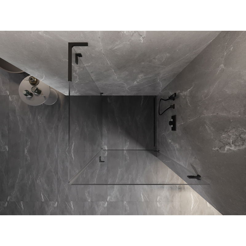Mexen Lunar-B L sprchový kout pravý 90 x 90 cm, transparentní, černý - 832L-090-090-70-00-P