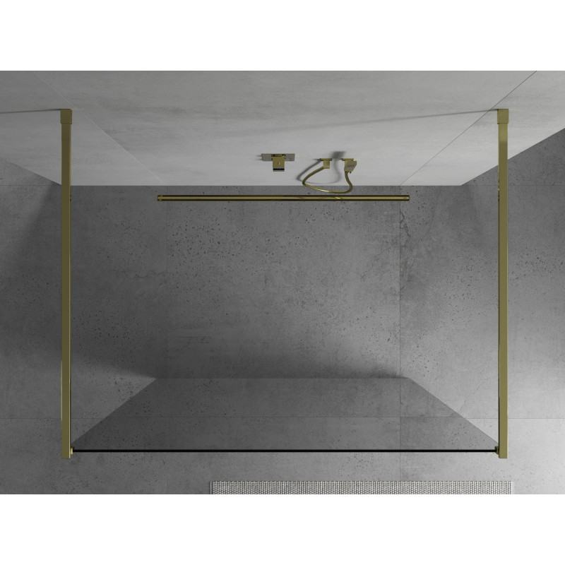 Mexen Kioto volně stojící sprchová stěna 130 x 200 cm, transparentní 8 mm, zlatá - 800-130-002-50-00
