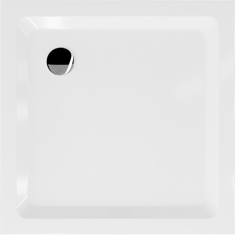Mexen Flat čtvercový sprchový kout slim 70 x 70 cm, bílý, sifon chrom - 40107070