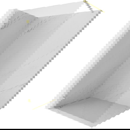 Mexen Lunar sprchová stěna Walk-in levá 100 x 200 cm, transparentní 8 mm, zlatá kartáčovaná - 830-100-000-55-00-L