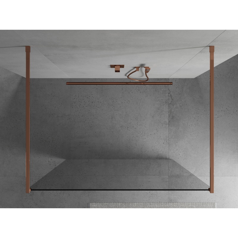Mexen Kioto volně stojící sprchová zástěna 110 x 200 cm, transparentní 8 mm, růžové zlato - 800-110-002-60-00