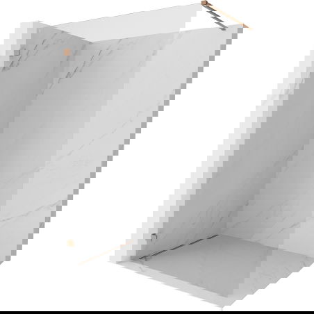 Mexen Lunar sprchová stěna Walk-in levá 120 x 200 cm, transparentní 8 mm, kartáčovaná měď - 830-120-000-65-00-L