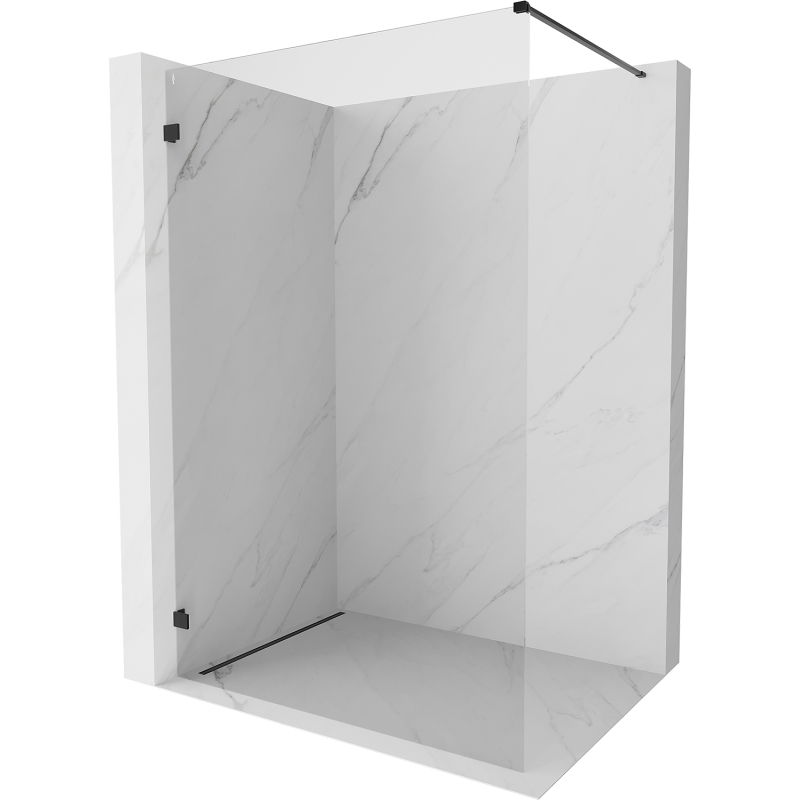 Mexen Lunar sprchová stěna Walk-in levá 140 x 200 cm, transparentní 8 mm, černá - 830-140-000-70-00-L