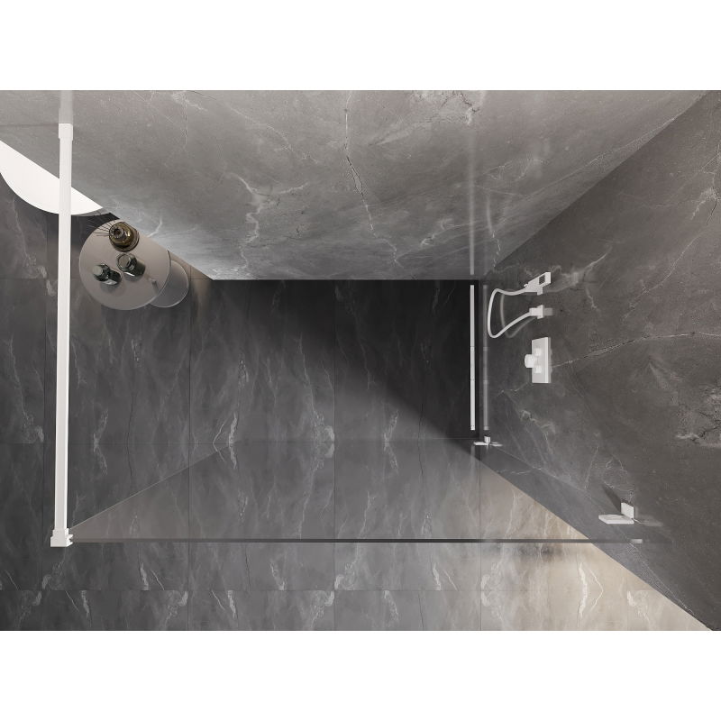 Mexen Lunar sprchová stěna Walk-in pravá 110 x 200 cm, transparentní 8 mm, bílá - 830-110-000-20-00-P