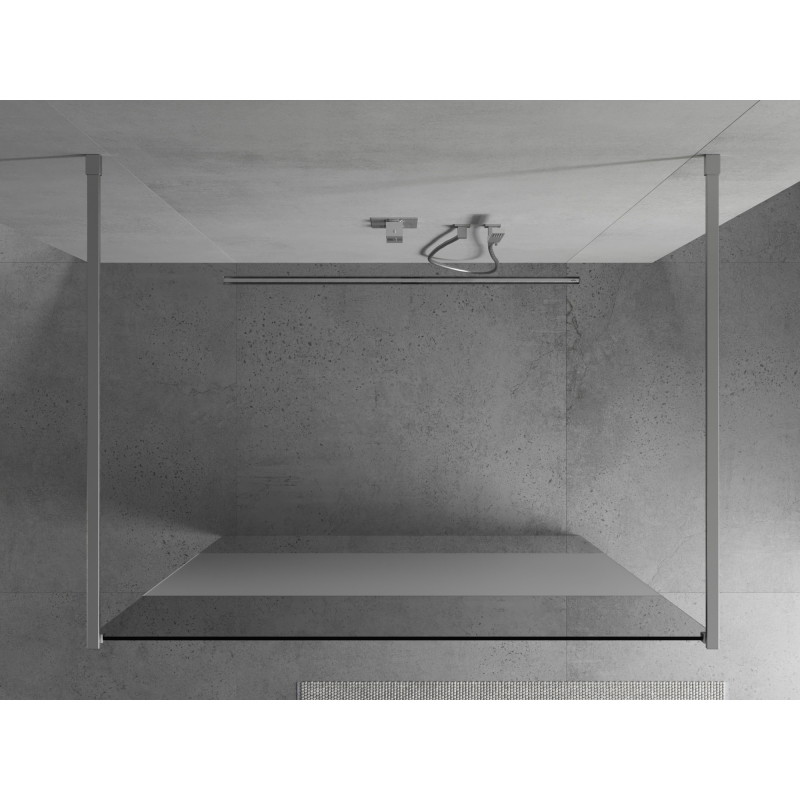 Mexen Kioto volně stojící sprchová stěna 100 x 200 cm, průhledná/matná 8 mm, chrom - 800-100-002-01-35
