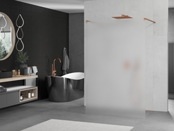 Mexen Kioto volně stojící sprchová stěna 110 x 200 cm, matná 8 mm, růžové zlato - 800-110-002-60-30