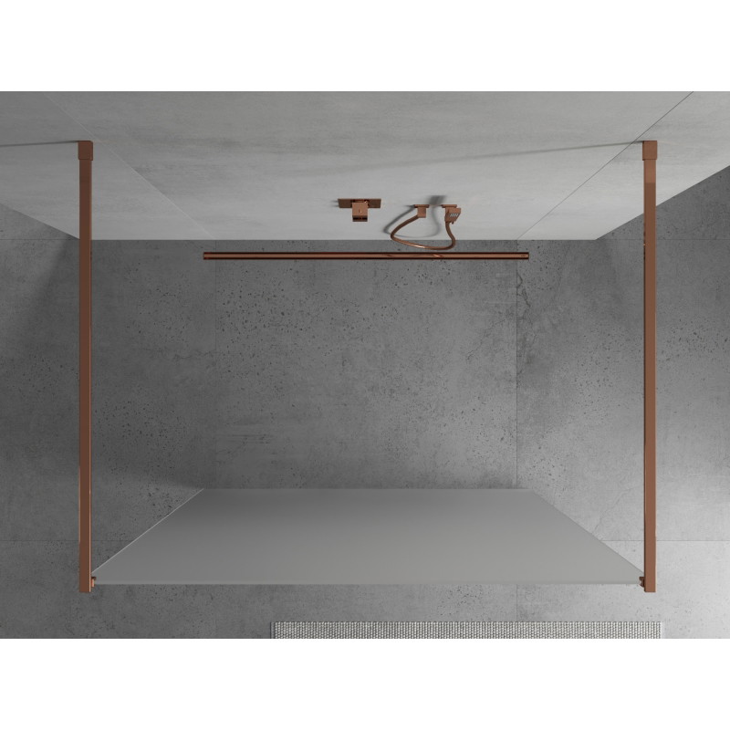 Mexen Kioto volně stojící sprchová stěna 110 x 200 cm, námraza 8 mm, růžové zlato - 800-110-002-60-30
