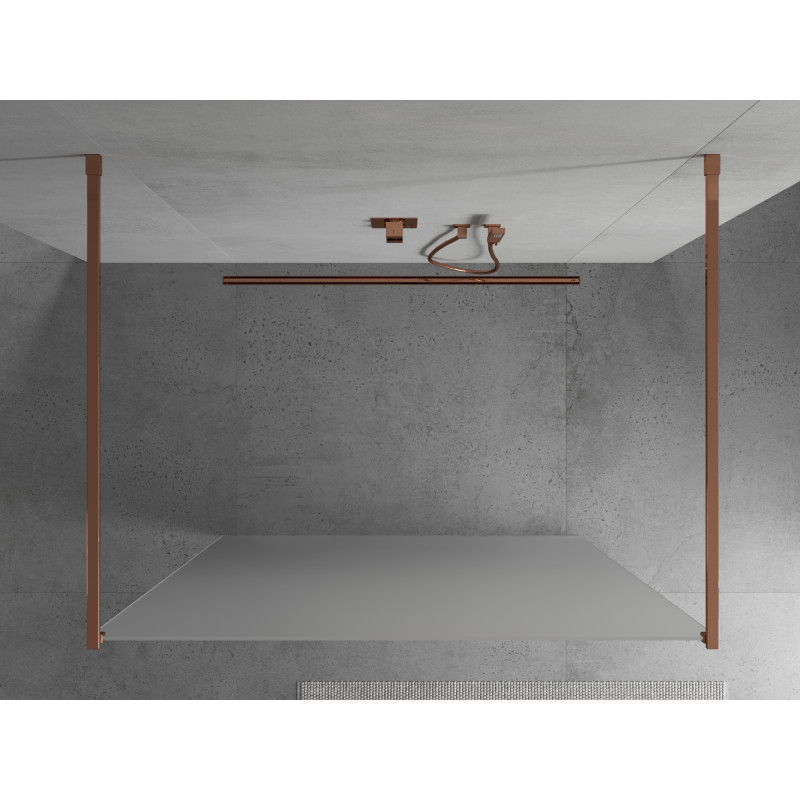 Mexen Kioto volně stojící sprchová stěna 120 x 200 cm, matné sklo 8 mm, růžové zlato - 800-120-002-60-30