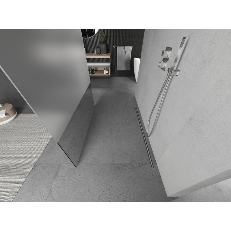 Mexen Kioto volně stojící sprchová stěna 110 x 200 cm, transparentní/matná 8 mm, chrom - 800-110-002-01-35